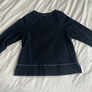 Black Theory Sweater Top with White Lining/Piping - Almost New Condition